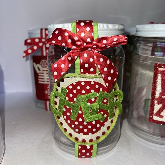 Christmas Decorated Jars Empty Ready To Fill (7) Included Quart Size See Photos - Picture 10 of 16